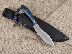 Нож для бушкрафта "Канадец", сталь VG-10/Elmax, рукоять G10 (синяя)