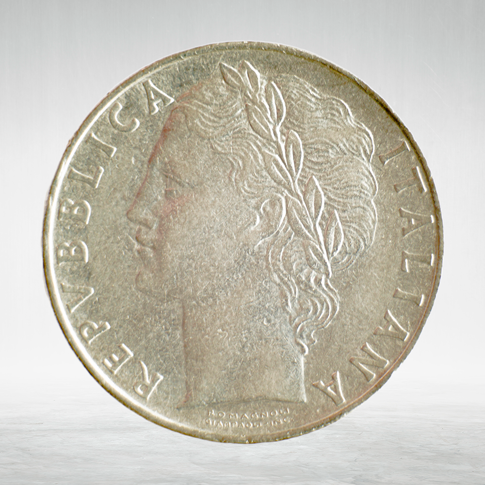 Italy 100 Lire 1959 R "Minerva Standing – Large Type", AU