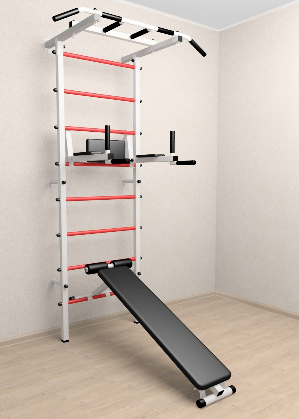 Шведская стенка Sv Pro 804 (Турник Pro/Брусья/стойка/Скамья)