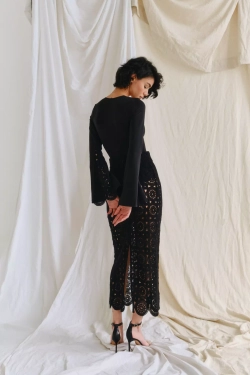 Кружевная юбка черная