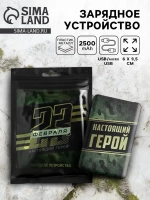 Зарядное устройство «Настоящий герой. 23 февраля», 2500 mAh,