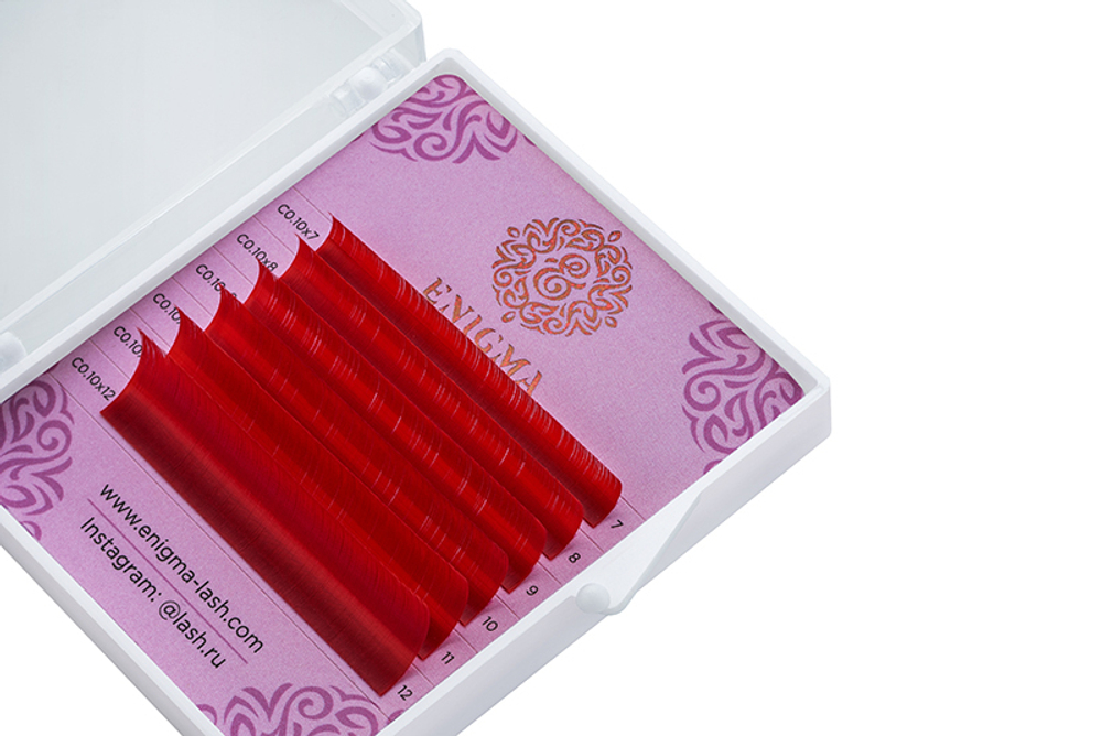 Красные Red ресницы Enigma MIX - 6 линий