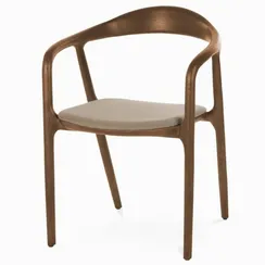 Стул с подлокотниками Esse Soft, орех, серо-коричневое сиденье