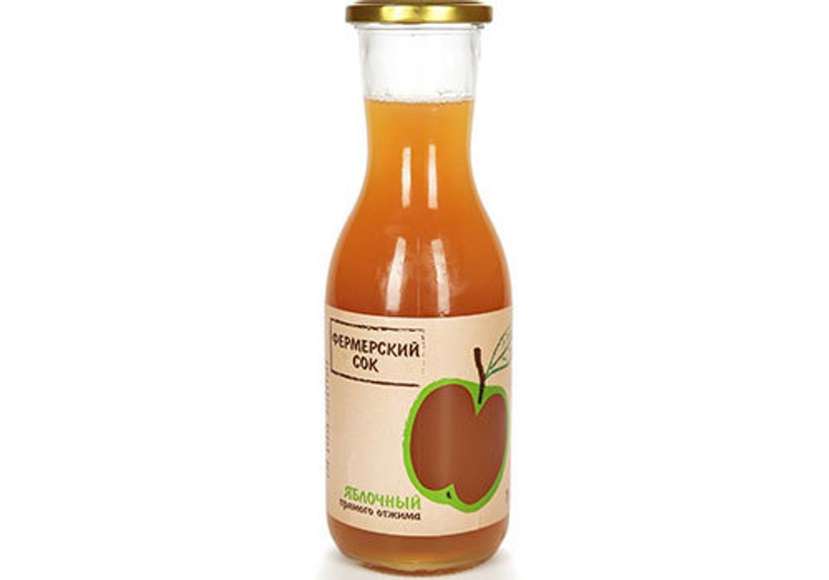 Сок фермерский яблочный, 1л