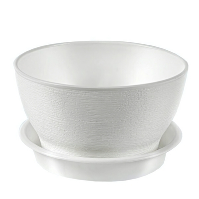 Кашпо "Фиалочка" с поддоном 0,8л (белый)