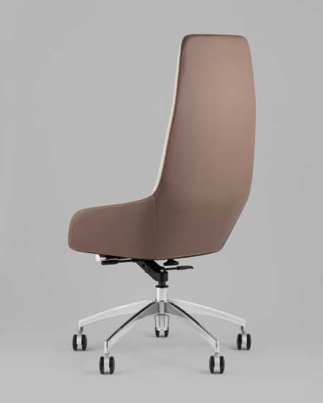 Кресло руководителя TopChairs Soulo бежевый, коричневый