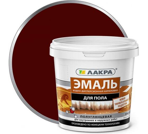 Эмаль акрил. для пола красно-корич 0,9кг Л-С