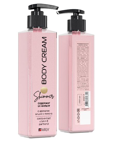 Крем-блеск для тела с шиммером Milv «First kiss». 250 мл
