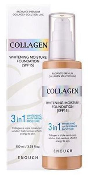 Тональный крем с коллагеном collagen whitening moisture foundation 3 in 1 spf 15 №23 Enough  100 мл