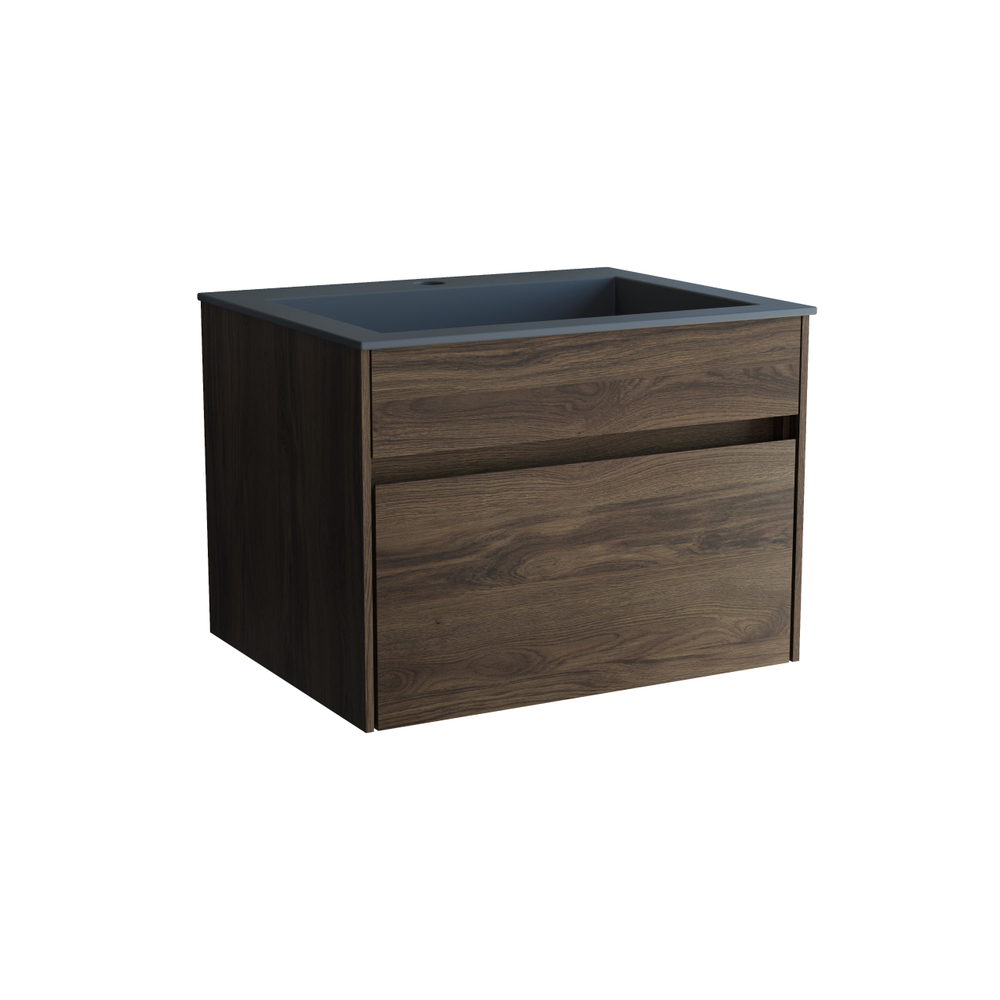 База под раковину Chiara 600 подвесная, 1 выкатной ящик soft-close, C.Oak