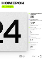 Номер на дверь 724, табличка на дверь для офиса, квартиры, кабинета, аудитории, склада, белая 120х70 мм, Айдентика Технолоджи