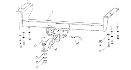 Фаркоп с элект. Smart, на Mitsubishi Outlander FA 0958-E (с 2003 по 2007 г.в.) (паспорт и сертификат в комплекте) Бизон