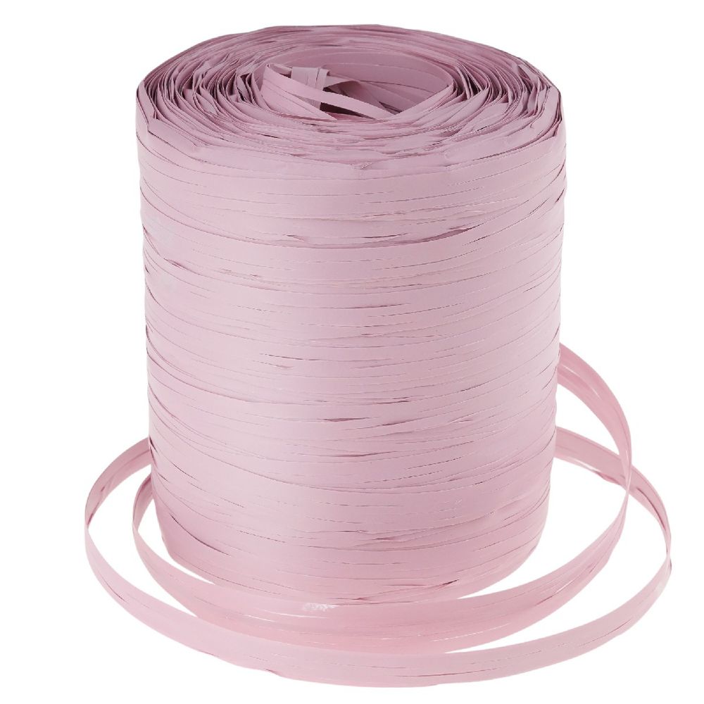 Рафия искусственная 15ммx200м Светло-розовый