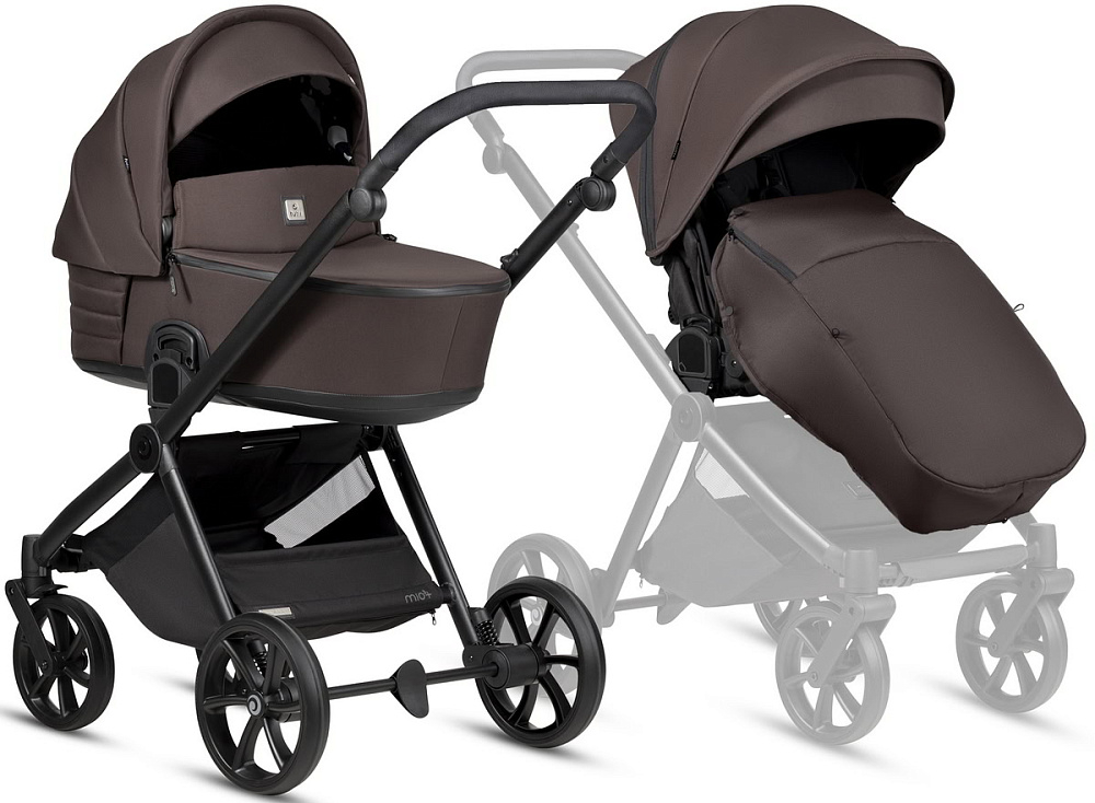 Детская коляска Tutis Mio 3 Plus Essential New 3 в 1 с автокреслом Elo Lux EduSky Black 1622024 Coffee Brown