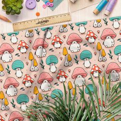 Ткань дюспо детские грибочки