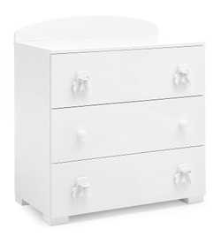 Тумба Erbesi Bubu 3 ящика белый с серой лентой