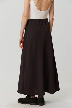Юбка макси из шоколадной шерсти