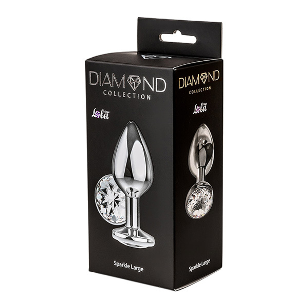 Анальная пробка 8см с прозрачным кристаллом Lola Games Diamond Clear Sparkle Large 4010-01Lola
