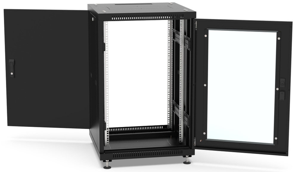 Шкаф напольный 19", 18U Filum FL-NT-1866GM1M-BK