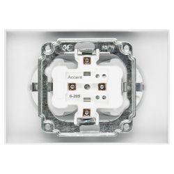 Розетка Intro Accent 6-205-01 2X2P+E Schuko, 16А-250В, IP20, СУ, AL/CU, белый