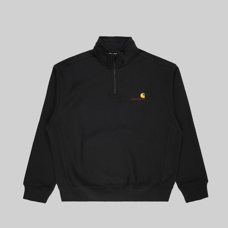 Толстовка мужская Carhartt WIP American Script Half Zip артикул:I027014_black - купить в магазине Дайс