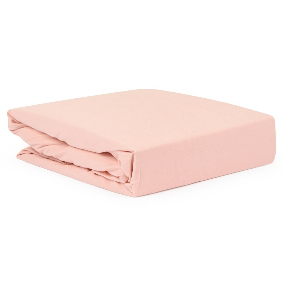 Простыня цвета пыльной розы из органического стираного хлопка из коллекции essential, 180х270 см