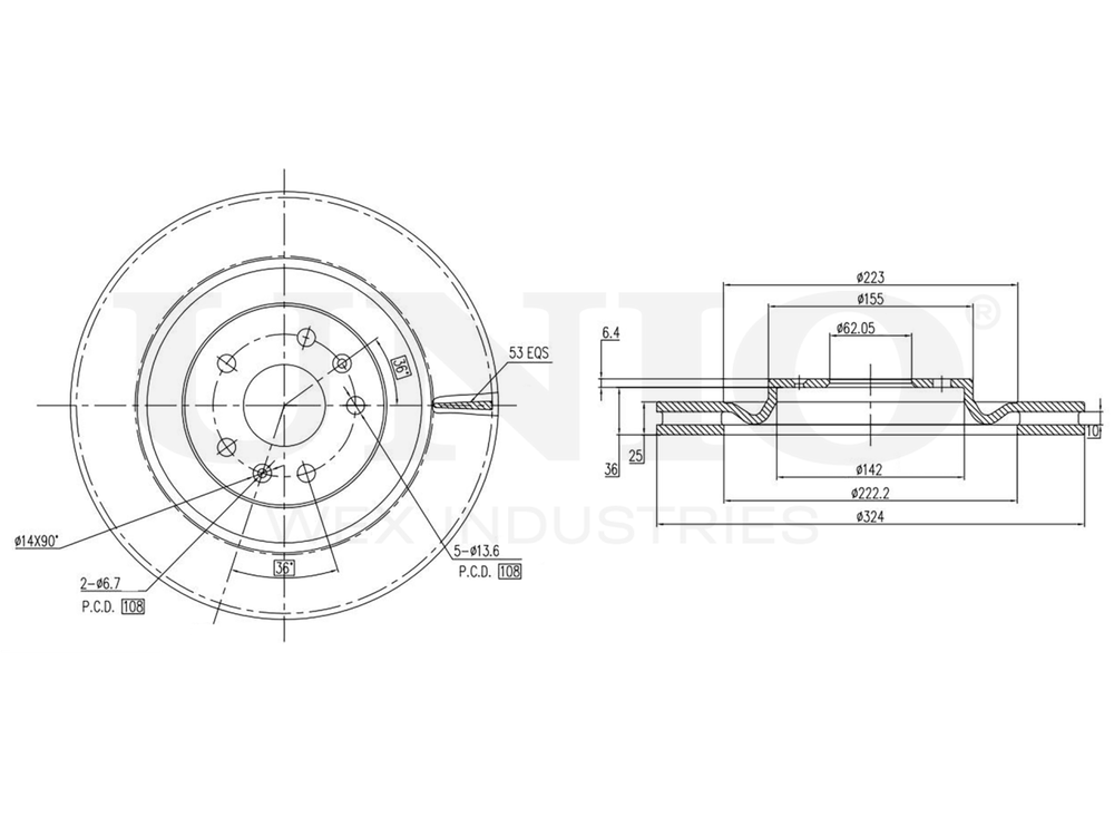 Диск тормозной передний UNIO BRD-20548