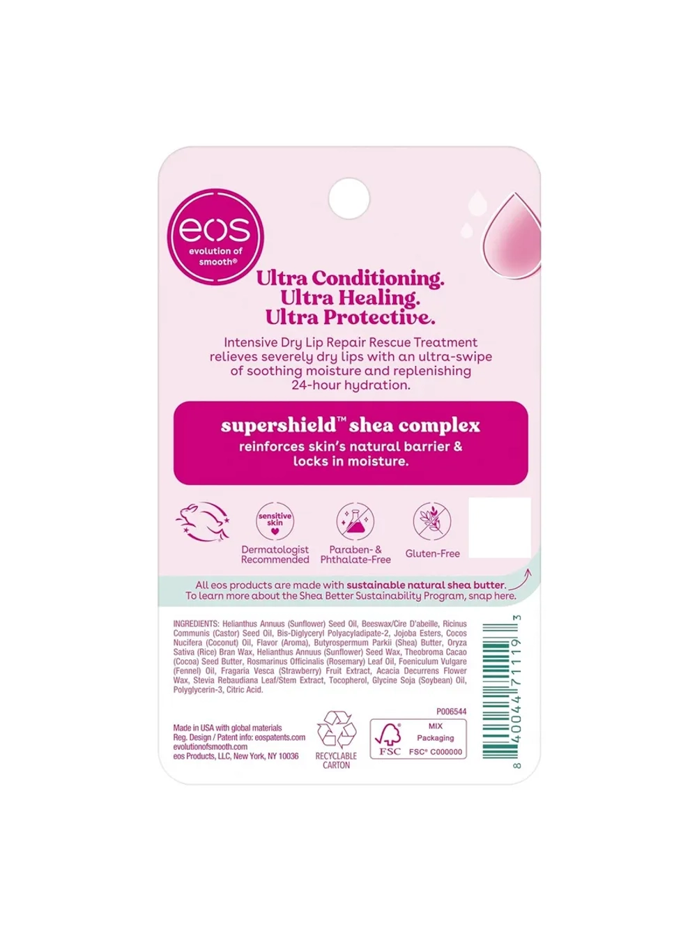 Бальзам для губ 102 клубничный экстракт