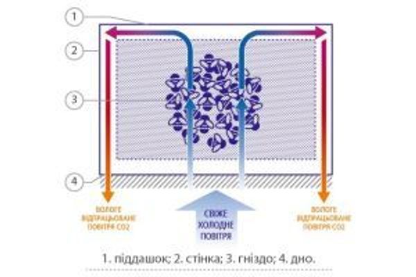 Вентиляция в ульях из пенополиуретана