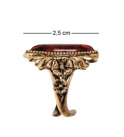 AM-2520 Кольцо «Эмма» (латунь, янтарь)