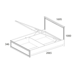 Кровать 160 с подъемником, MONAKO, цвет Сосна винтаж/дуб анкона