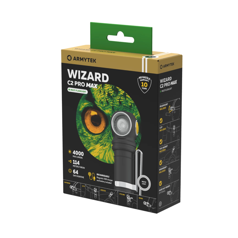 Фонарь Armytek Wizard C2 Pro Max Magnet USB Теплый