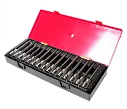 JTC-K4152 - Набор головок и бит-головок 1/2" TORX,HEX,SPLINE 15 предметов в кейсе