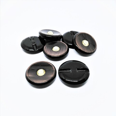 Пуговицы №885, 32мм, цв.коричневый со стразом (CB L-175)