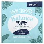 Four Sigmatic, растворимый органический кофе с адаптогенами ашвагандой и элеутерококком, баланс, средняя обжарка, 10 пакетиков по 2,5 г (0,09 унции)