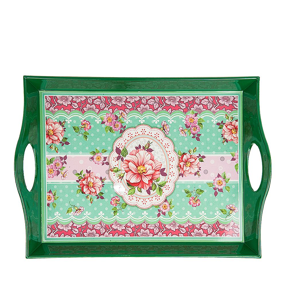 Поднос сервировочный "Цветочные кружева" 35,5*26,5*6см. (полимерные материалы)