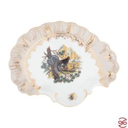 Блюдо ракушка Queen's Crown Aristokrat Охота бежевая 31 см