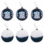 Шары ёлочные 6 шт., 8 см, "White Blue", пластик, цвет: темно-синий/белый, ЗОЛОТАЯ СКАЗКА, 591992