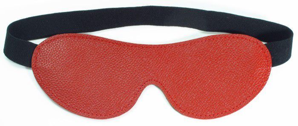 Маска на глаза БДСМ Арсенал, красная кожаная, натуральная кожа