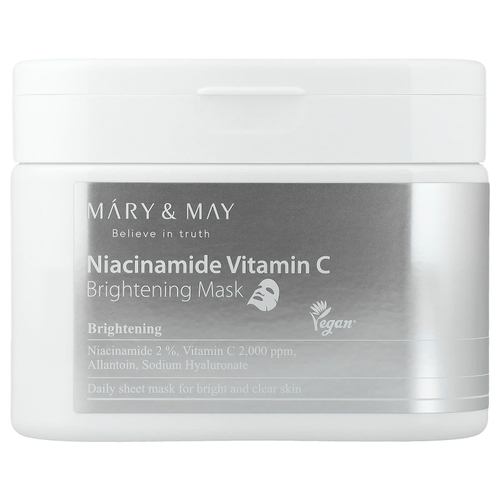 Mary & May, Никотинамид с витамином C, осветляющая косметическая маска, 30 шт., 400 г (14,1 унции)