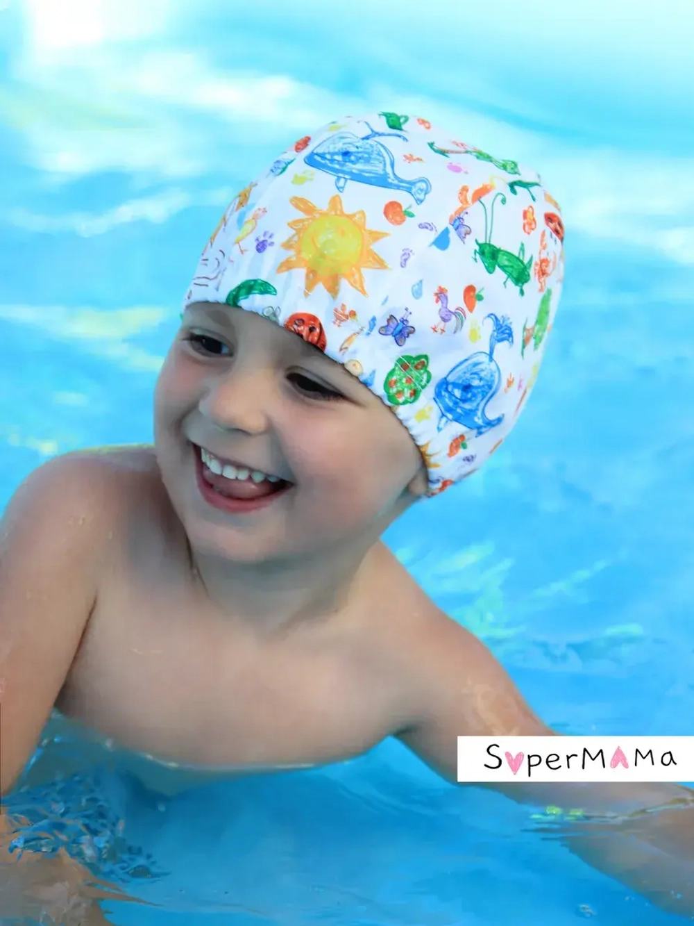 Шапочка для плавания детская непромокаемая для бассейна