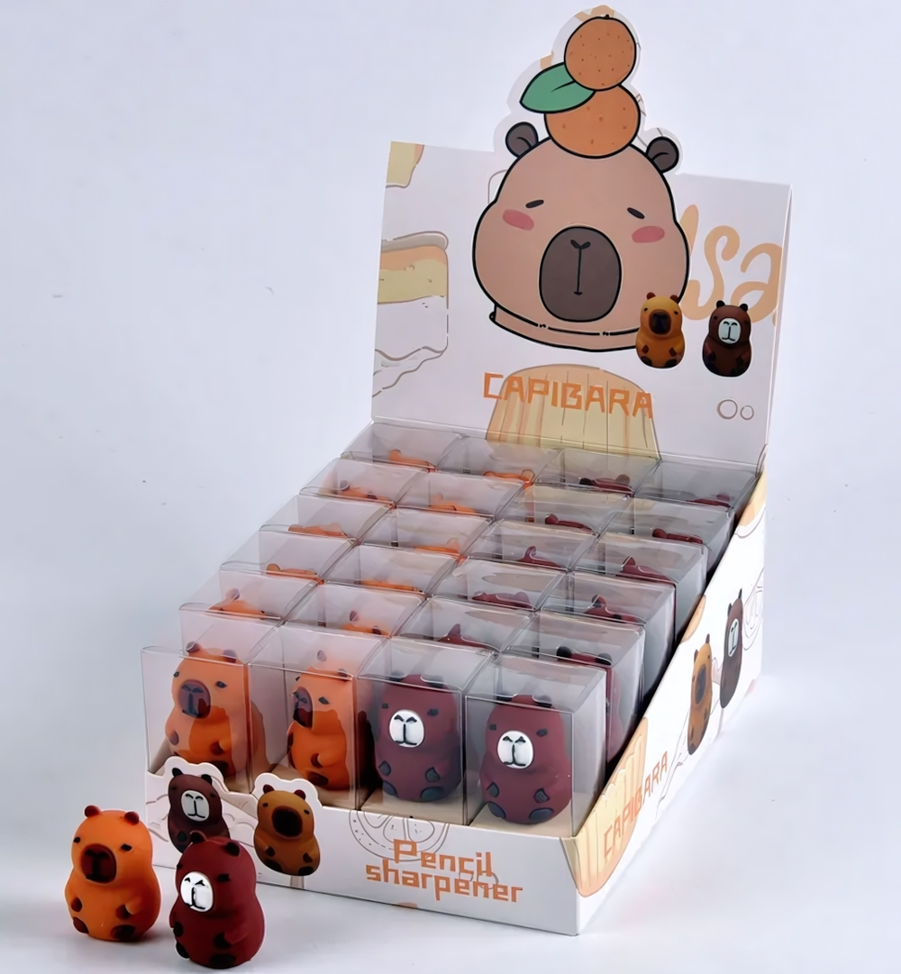 Точилка 1отв. "Capybara" пласт, ассорти 2 цвета (Mazari)