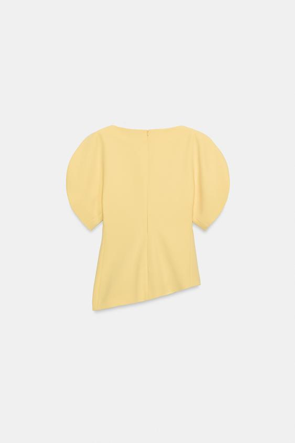 ZARA ТОП С ОБЪЕМНЫМИ РУКАВАМИ — ZW COLLECTION, ЖЕЛТЫЙ