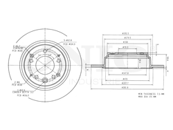 Диск тормозной задний UNIO BRD-20414