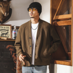 Мужская куртка-кардиган в американском стиле ретро, весна и осень, ленивый стиль, тяжелый свитшот, свободная повседневная мужская куртка, осень и зима.