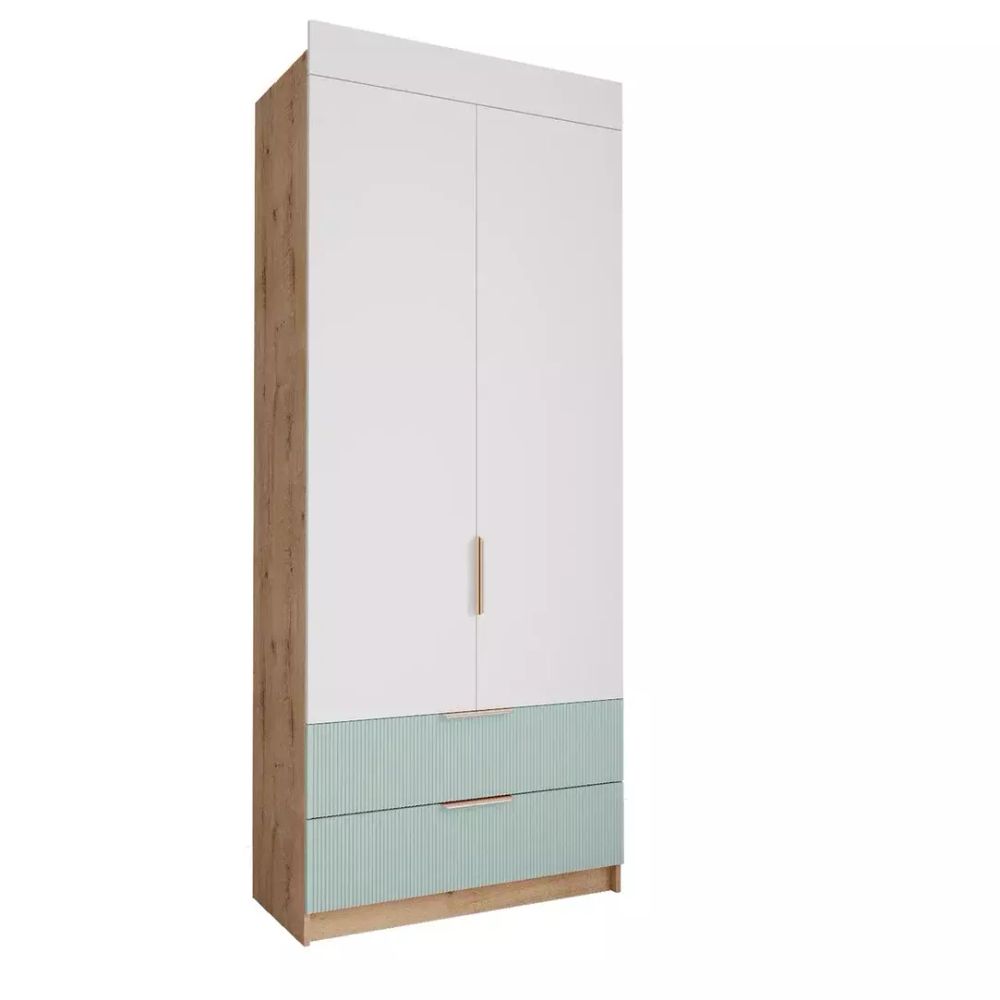 Шкаф «Лавис» ШД 900.1 (дуб бунратти/белый софт), ЛДСП/МДФ, ДСВ Мебель