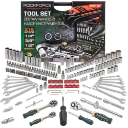 Набор инструментов 216пр. 1/4''3/8''1/2''(6гр, 12гр)(4-32мм) RockForce RF-38841 SM
