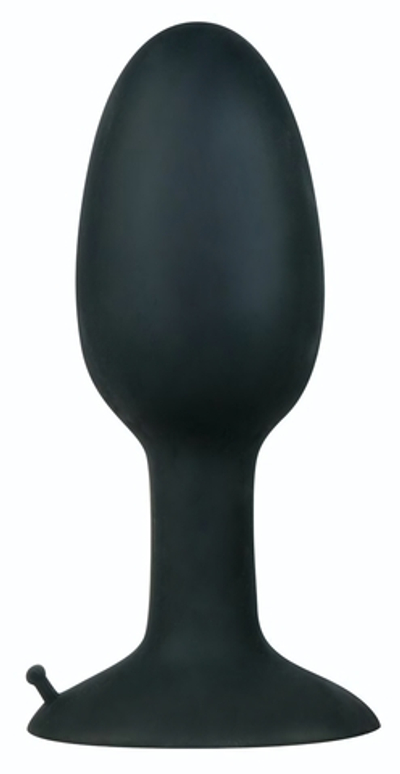 Чёрная анальная пробка со смещенным центром тяжести - 13 см. (Цвет: черный)