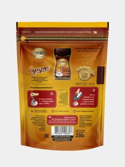МКП Kофе натуральный растворимый СУАРЕ, пакет, 230г. (Московская кофейня на паяхъ)