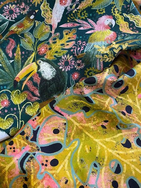 ТРОПИЧЕСКИЙ ЛЕС #3, 100% хлопок Handmade Fabrics 10